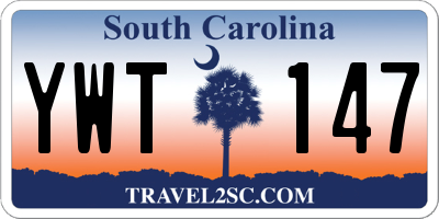 SC license plate YWT147
