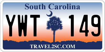 SC license plate YWT149