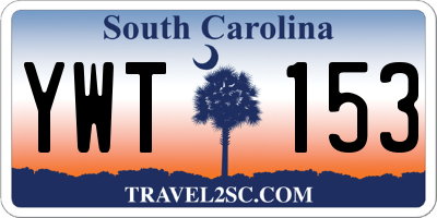 SC license plate YWT153