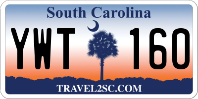 SC license plate YWT160