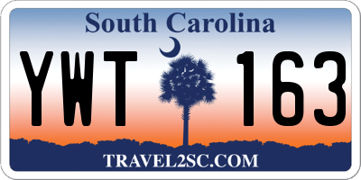 SC license plate YWT163