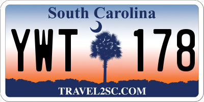 SC license plate YWT178