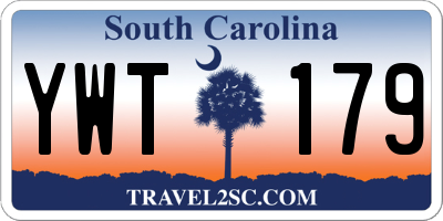 SC license plate YWT179