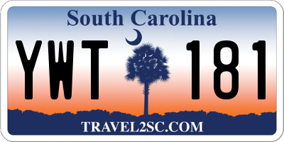 SC license plate YWT181