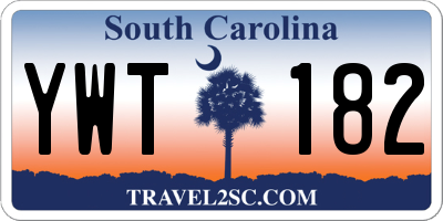 SC license plate YWT182