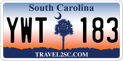 SC license plate YWT183