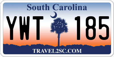 SC license plate YWT185