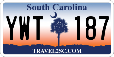 SC license plate YWT187