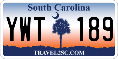 SC license plate YWT189