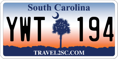 SC license plate YWT194