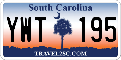SC license plate YWT195