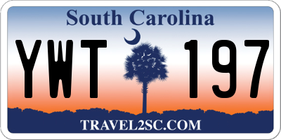SC license plate YWT197