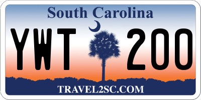 SC license plate YWT200