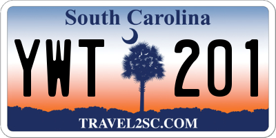 SC license plate YWT201