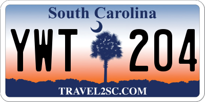 SC license plate YWT204