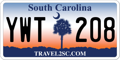 SC license plate YWT208