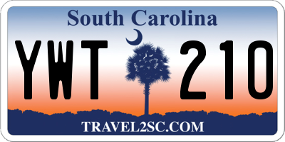 SC license plate YWT210