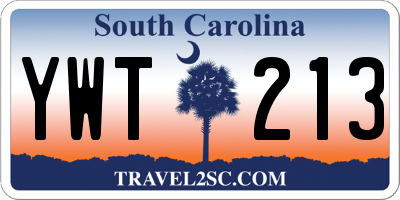 SC license plate YWT213
