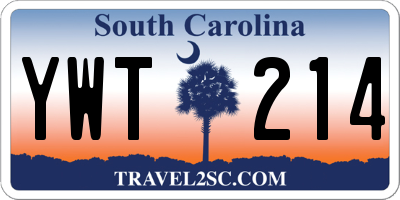 SC license plate YWT214