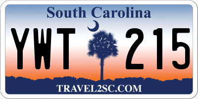 SC license plate YWT215