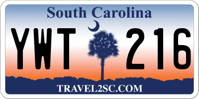 SC license plate YWT216