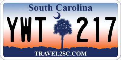 SC license plate YWT217