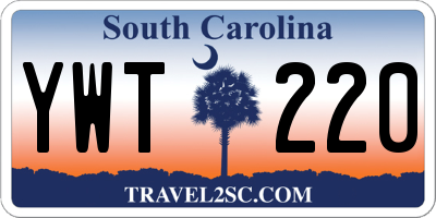 SC license plate YWT220