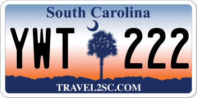 SC license plate YWT222