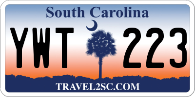 SC license plate YWT223