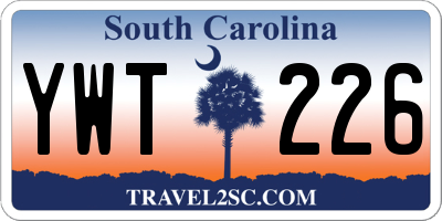 SC license plate YWT226