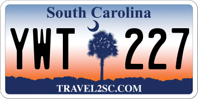 SC license plate YWT227