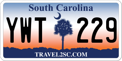 SC license plate YWT229