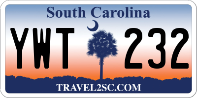 SC license plate YWT232