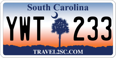 SC license plate YWT233