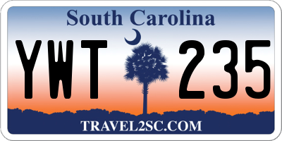SC license plate YWT235