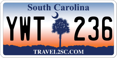 SC license plate YWT236