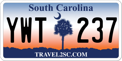 SC license plate YWT237