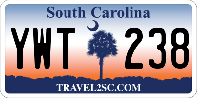 SC license plate YWT238