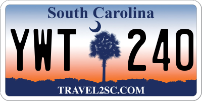 SC license plate YWT240