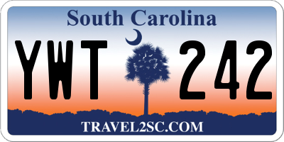 SC license plate YWT242