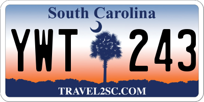 SC license plate YWT243