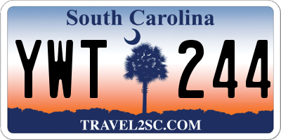 SC license plate YWT244