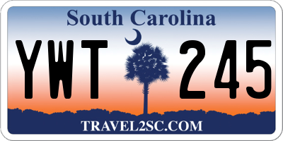 SC license plate YWT245