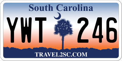SC license plate YWT246