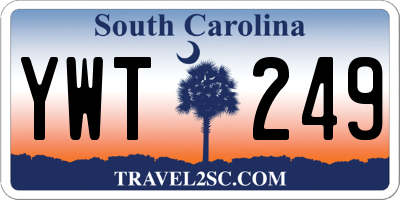 SC license plate YWT249