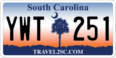 SC license plate YWT251