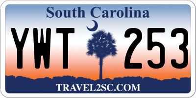 SC license plate YWT253