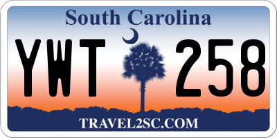 SC license plate YWT258