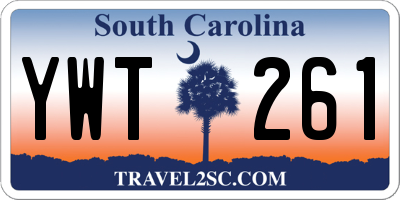 SC license plate YWT261
