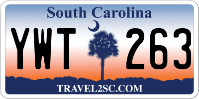 SC license plate YWT263